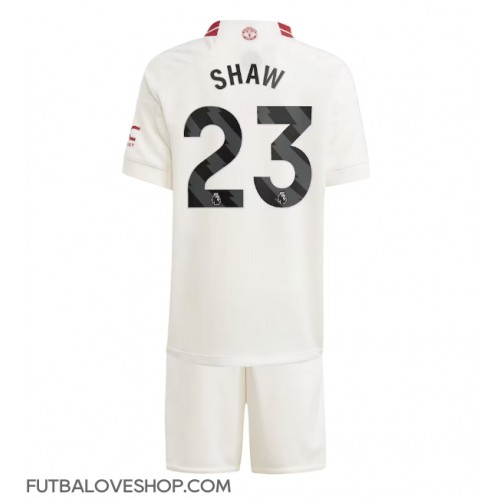 Dres Manchester United Luke Shaw #23 Tretina pre deti 2023-24 Krátky Rukáv (+ trenírky)